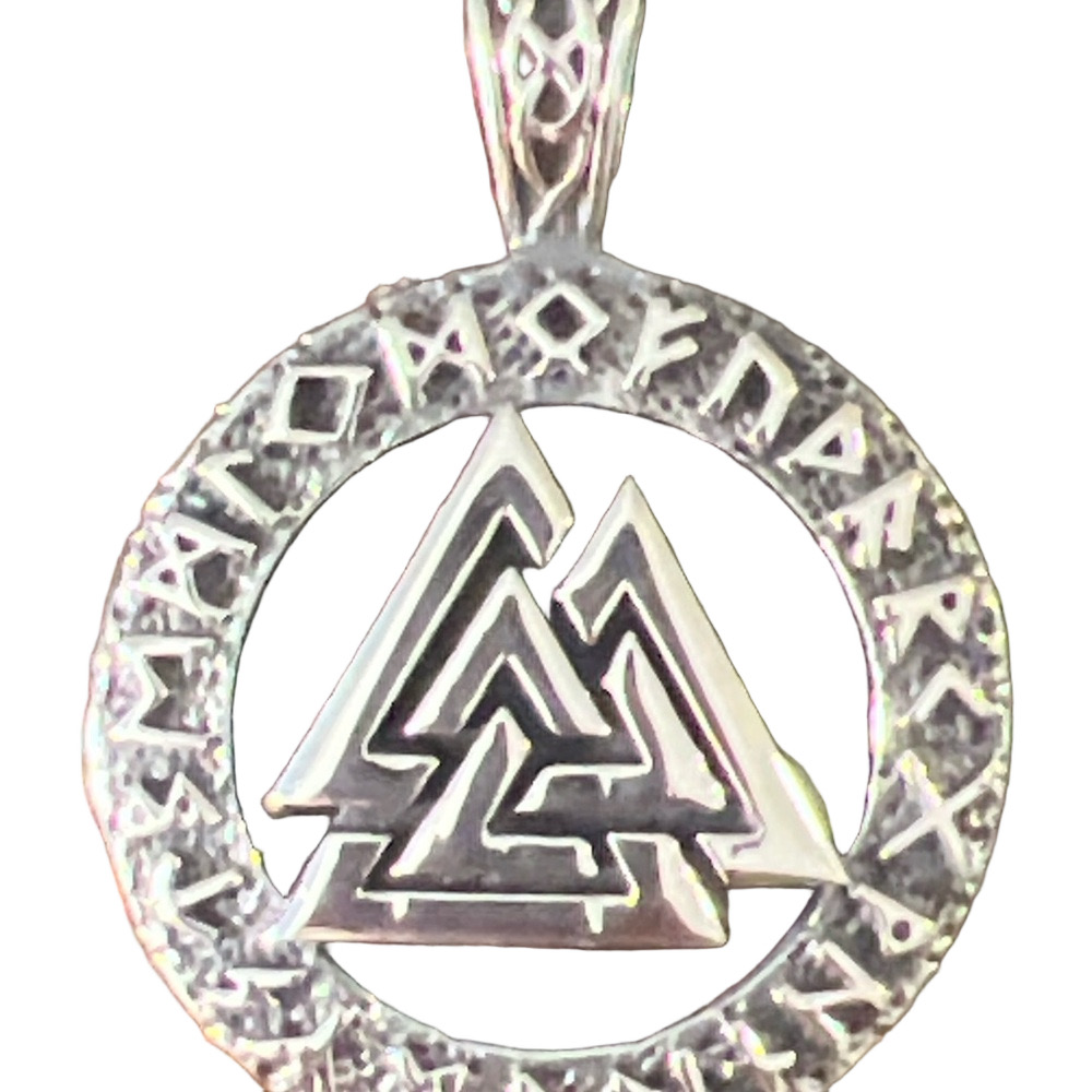 Valknut Viking Pendant Necklace • Norse Rune Amulet • Stainless Steel Statement
